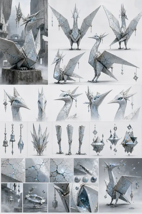 an origami paper crane come alive, animated with mischievous intelligence and bu - AI生成图片 1