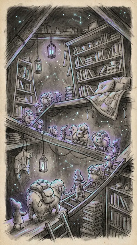 ultra-detailed charcoal sketch of a dreamlike desert nomad caravan transformed i - AI生成图片 2