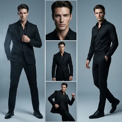 Aspect ratio `1:1`. Ultra-realistic luxury fashion editorial in a three-panel co - AI生成图片 3