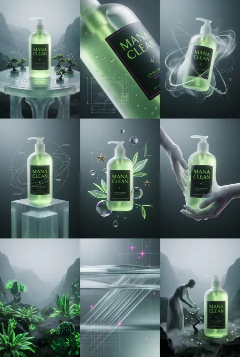 Cuadrícula 3×3, relación 3:4, campaña visual de lujo reinterpretada como un atla - AI生成图片 3
