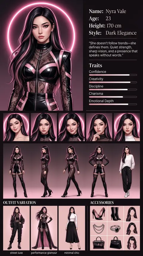 Create a high-resolution vertical character concept poster in a luxurious blush- - AI生成图片 3
