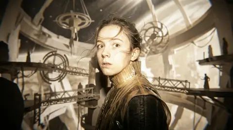 A prodigy machinist in a severe pleated academy tunic, captured in an overwhelmi - AI生成图片 3