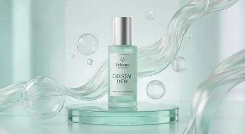 (Luxury skincare product advertisement), (cool mint-green pastel theme), premium - AI生成图片 2