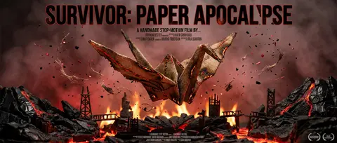 A tense cinematic stop-motion poster featuring a living origami paper crane as t - AI生成图片 1
