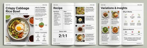 A sleek, modern 3-page editorial food magazine spread shown as three vertical pa - AI生成图片 3