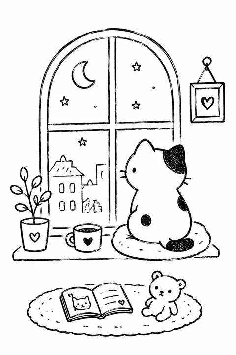 Minimalist hand-drawn doodle illustration of the original scene, reinterpreted a - AI生成图片 1