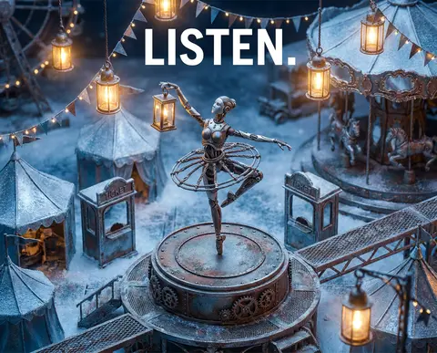 Premium editorial campaign, isometric miniature scene of a robotic ballet dancer - AI生成图片 2