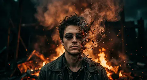 A surreal cinematic portrait of Dorian Vale, a striking young drifter wearing sl - AI生成图片 2