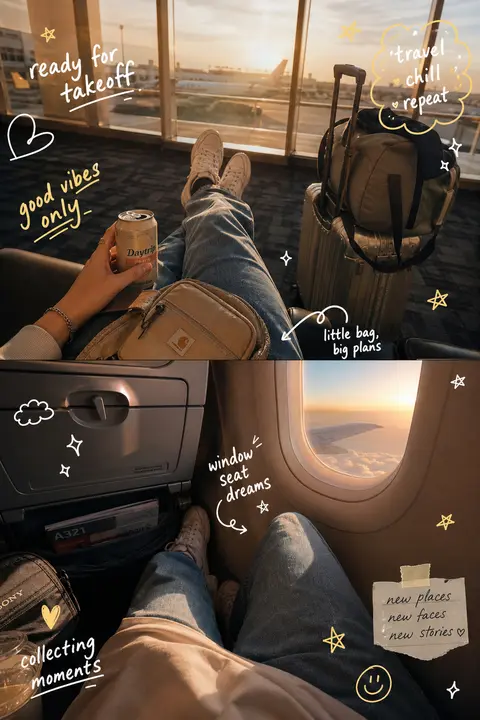 A dreamy scrapbook-style POV travel photo series capturing the golden-hour magic - AI生成图片 4