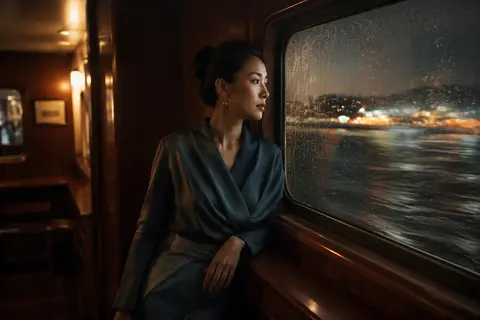 Hyper-detailed cinematic editorial portrait of a poised young East Asian travele - AI生成图片 1