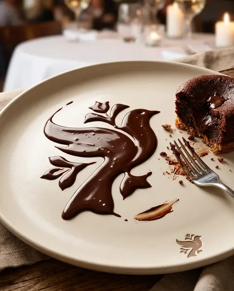 Transform the uploaded logo into a realistic dessert scene where the logo silhou - AI生成图片 1