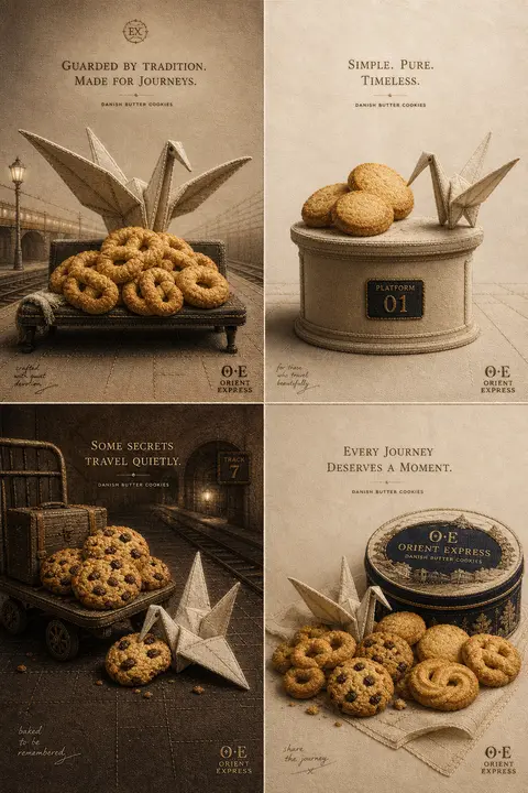 Ultra-luxury four-panel collectible poster in a strict 2x2 grid, completely reim - AI生成图片 1