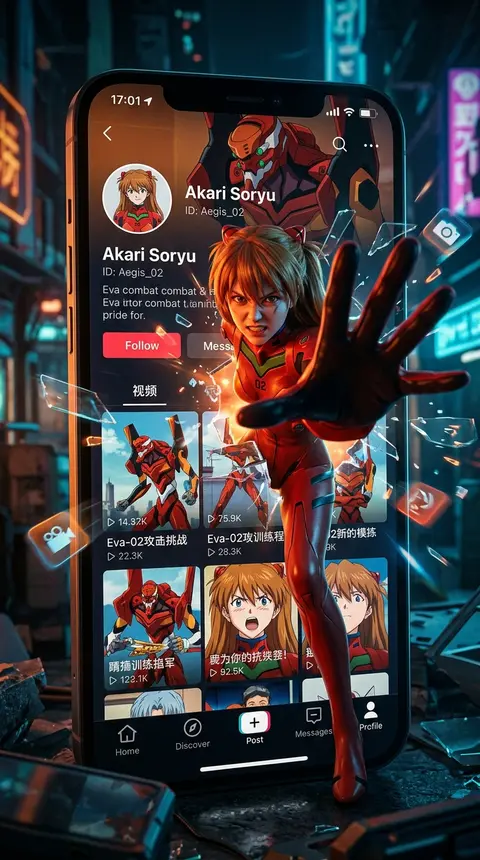 Generate a vertical `9:16` cinematic visual poster themed around `social media i - AI生成图片 2