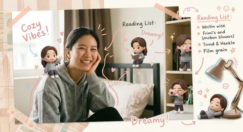 Transform the reference image into a cozy scrapbook-style enhancement that prese - AI生成图片 2