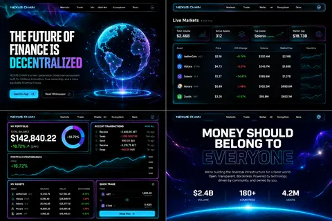 Create 4 visually stunning, coherent website mockup images in 16:9 horizontal fo - AI生成图片 2