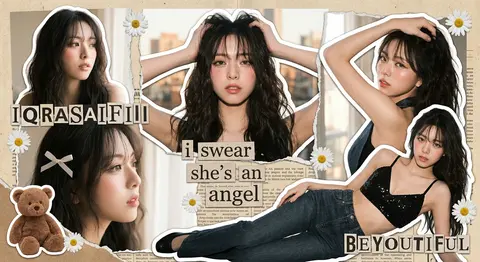 Digital scrapbook fan-edit collage in a Y2K coquette K-pop muse aesthetic, built - AI生成图片 3