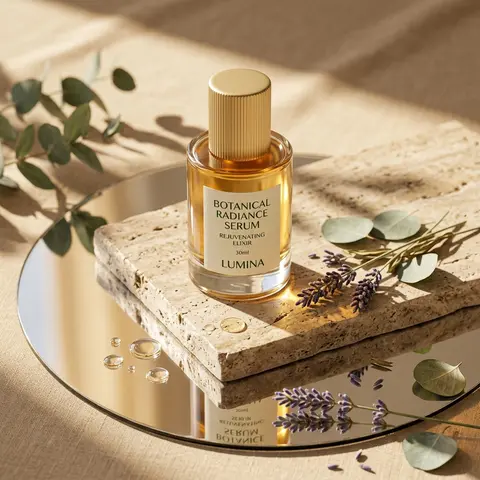 A refined editorial studio still life of a luxury cosmetic vessel—such as an ele - AI生成图片 2