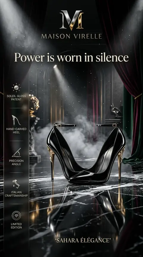 Create an ultra-premium luxury fashion advertisement poster for designer high he - AI生成图片 1