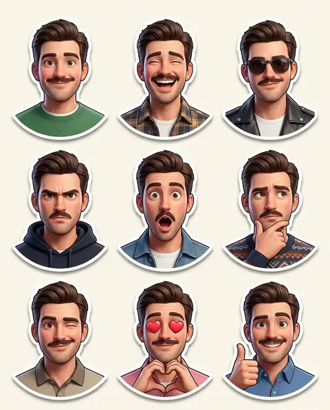 Create a premium Pixar-style 3D character sticker set that is clearly recognizab - AI生成图片 4