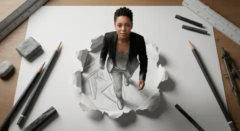 A breathtaking Trompe L’oeil 3D artwork featuring a subject modeled from the upl - AI生成图片 2