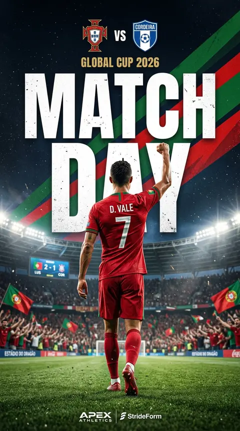 Ultra-realistic football match day poster design, Dario Vale seen from the back - AI生成图片 2