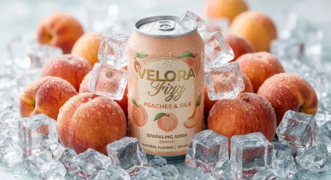Ultra-realistic commercial product photography of a pastel peach-toned soda can - AI生成图片 2