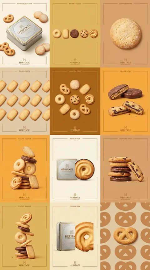 collector-grade advertising board for a fictional heritage butter-cookie house, - AI生成图片 2