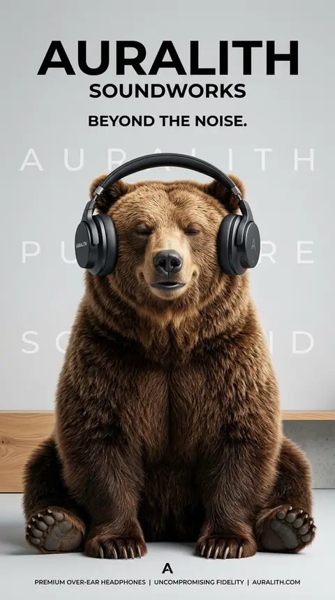 Ultra realistic commercial poster of a massive brown grizzly bear peacefully imm - AI生成图片 1