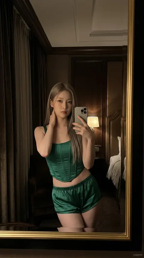 Ultra photorealistic 8k raw iPhone mirror selfie, shot on an iPhone 15 Pro Max w - AI生成图片 2