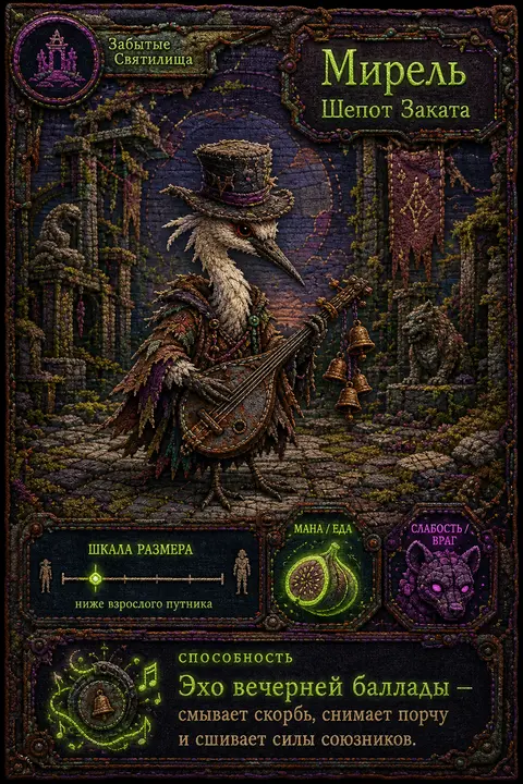 Карточка персонажа для детской MOBA-игры: бродячий уличный музыкант, миниатюрный - AI生成图片 2