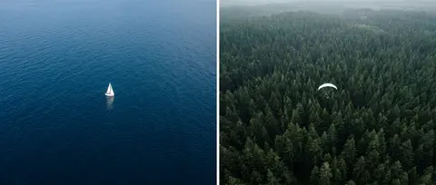 Prompt 1: An ultra-minimalist aerial drone photograph of a vast deep-blue ocean - AI生成图片 1