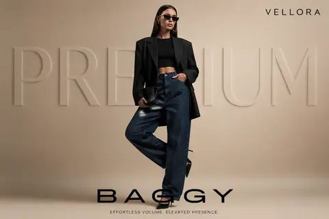 full body female model in a poised high-fashion editorial stance, one leg subtly - AI生成图片 3