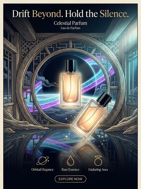 A dreamlike luxury fragrance campaign rendered as a serene ukiyo-e woodblock pri - AI生成图片 2