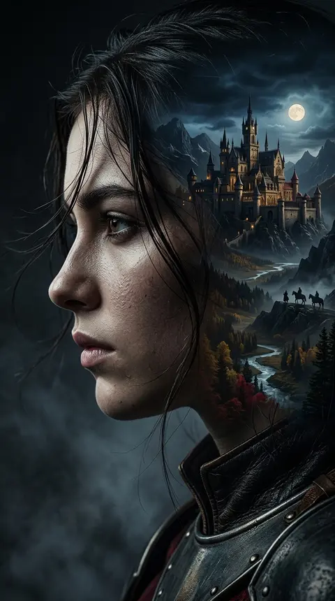 This ultra-cinematic dark fantasy poster uses the uploaded reference photo’s fac - AI生成图片 2