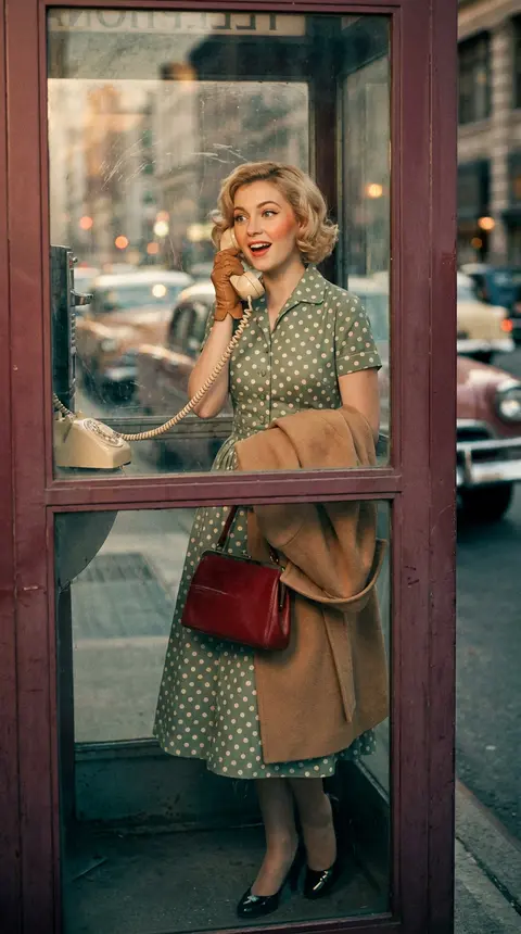 A hyper-realistic 1950s-inspired editorial portrait of a young woman (use upload - AI生成图片 3