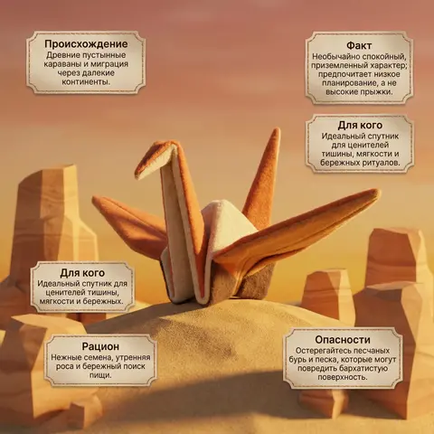 Low-poly 3D render of a living origami paper crane reimagined as a tiny desert n - AI生成图片 1