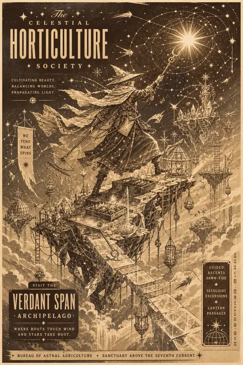 A vintage-inspired vertical destination poster reimagined as a wildly kinetic ce - AI生成图片 2