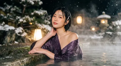 Create a masterpiece, best quality, ultra-detailed cinematic winter onsen aesthe - AI生成图片 2