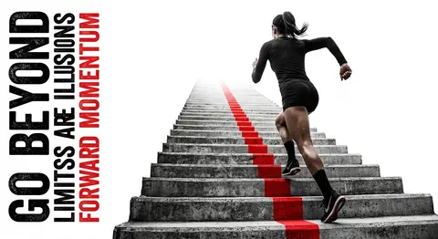A dynamic athlete in high-performance compression gear sprints upward on a stark - AI生成图片 3
