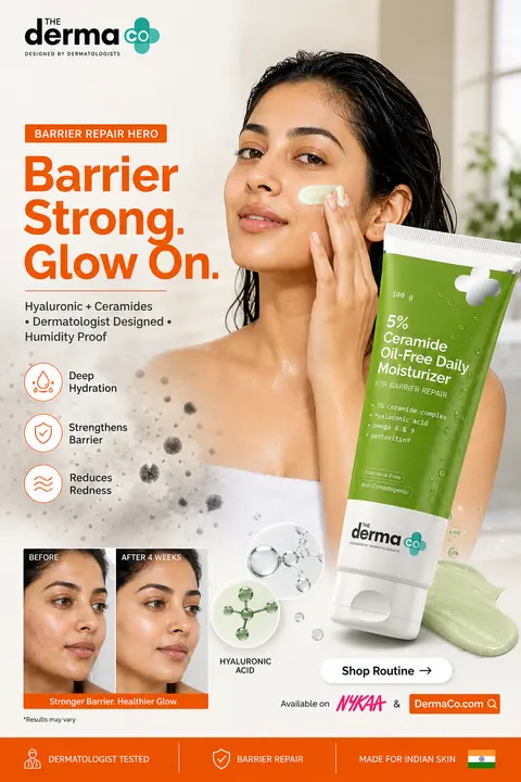 PROMPT — Derma Co Barrier Repair Hero SMM Poster (Inspired by Provided Image) F - AI生成图片 3