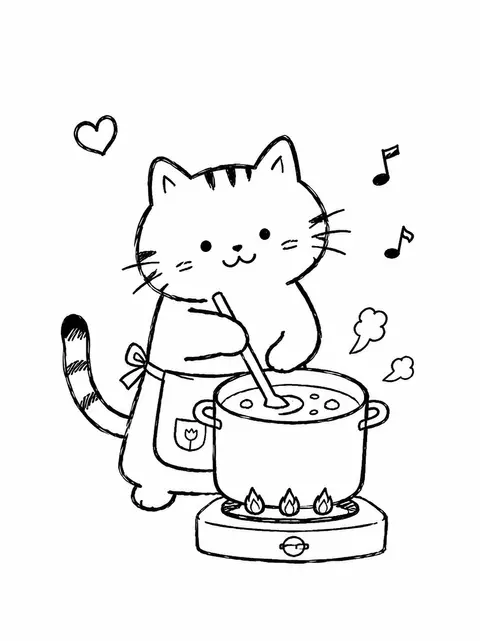 Minimalist hand-drawn doodle illustration in a naive sketchbook style, preservin - AI生成图片 2