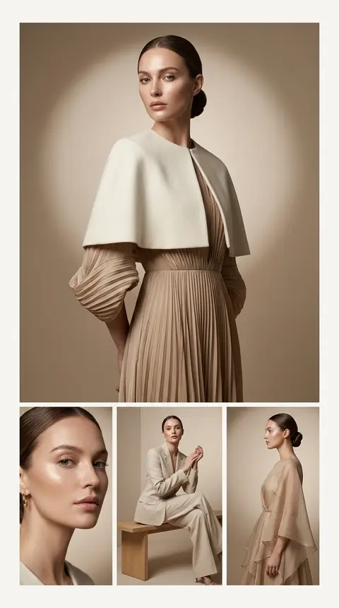 High-fashion editorial collage in a vertical magazine layout, featuring the fict - AI生成图片 3