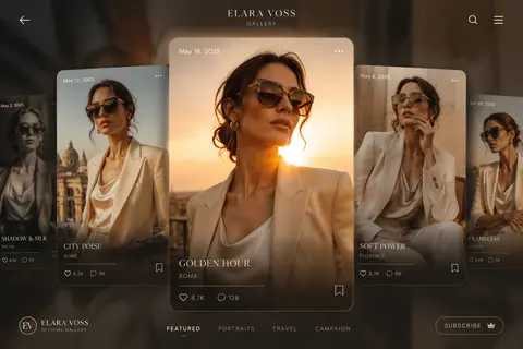 Aspect ratio 1:1, ultra-modern fashion editorial composed as a luxury smartphone - AI生成图片 1
