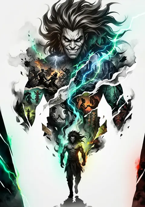 Create a premium A4 propaganda poster centered on the fictional electric jungle - AI生成图片 2