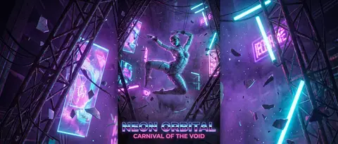 Masked carnival acrobat suspended inside a derelict orbital space station, crack - AI生成图片 2