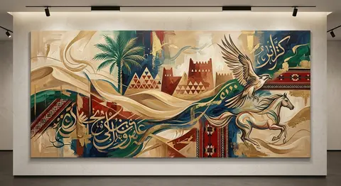 Saudi abstract illustration, contemporary Saudi art, abstract interpretation of - AI生成图片 1