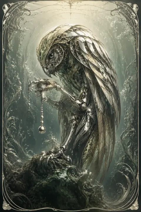 9:16 vertical composition, art nouveau poster, mysterious and eerie luxury edito - AI生成图片 1