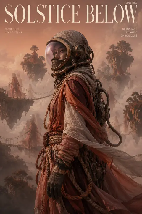 A hyper-detailed fashion cover portrait of a deep-sea diver poised on the edge o - AI生成图片 1