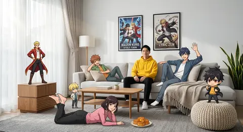 A high-fidelity, wide-angle interior shot captures a surreal mixed-media tableau - AI生成图片 3