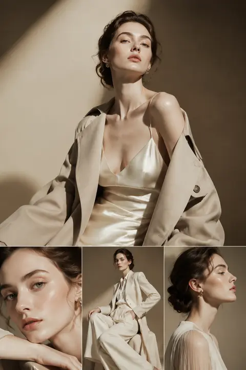 High-fashion editorial collage in a refined luxury magazine style, vertical comp - AI生成图片 2
